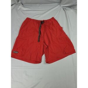 Columbia Shorts Mens Large Red Nylon Packable Belted 8" Inseam Hiking Outdoor